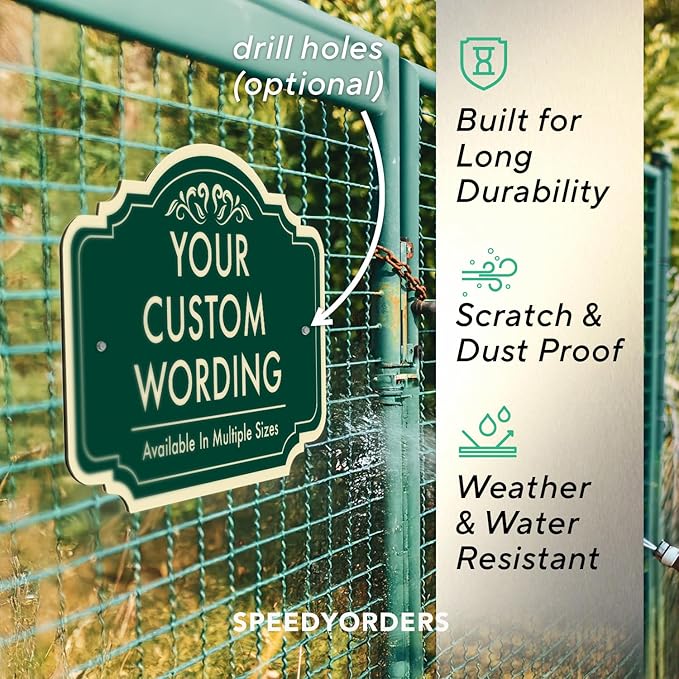 Personalized Green Outdoor Metal Sign, 30x24 In, Waterproof, USA Made - Image 6