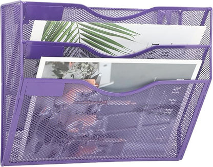 EASEPRES 3 Pocket Mesh Hanging Wall File Organizer, Wall Mounted Mail Paper - Image 6