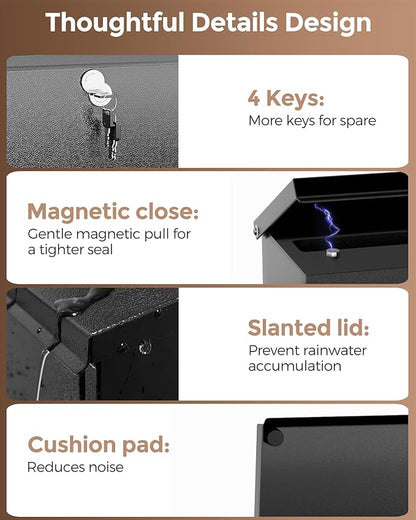 LAND·VOI Locking Wall-Mount Mailbox - Image 3