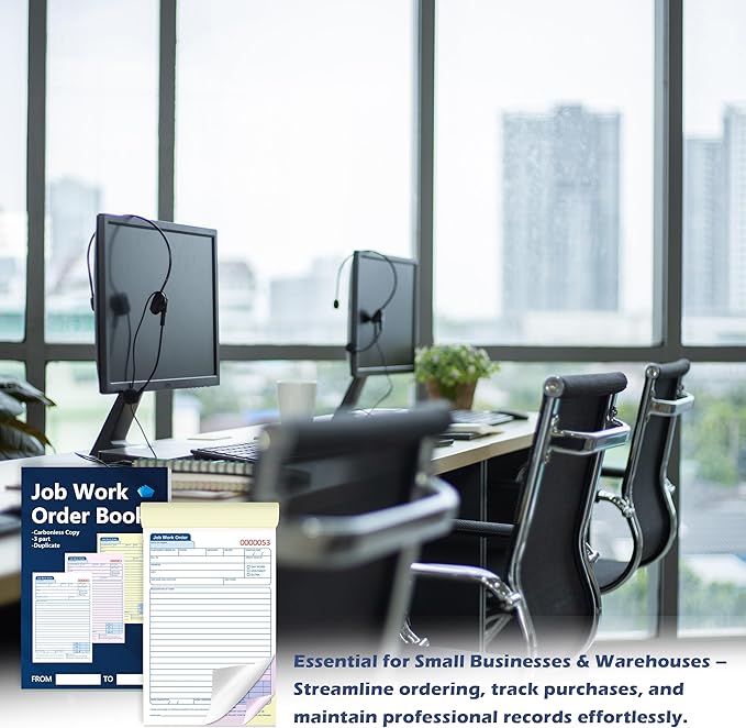 150 Sets Job Work Order Form Book 3 Part Carbonless Work Order Invoice Book 5.5 - Image 7