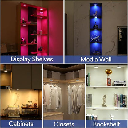 TECOMLIGHT Puck Lights with Remote Control, Battery Powered Wireless LED Under - Image 4