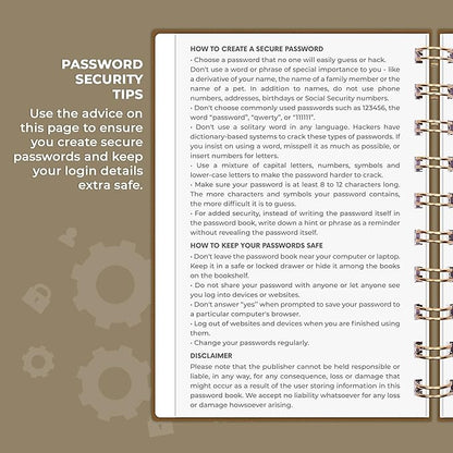 Clever Fox Password Book Spiral – Mini Internet Address & Password Organizer - Image 5