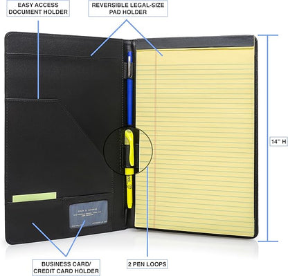 Legal Size Padfolio, 8.5 x 14 Inch Portfolio Folder - Image 4