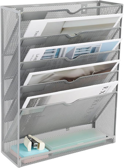 EASEPRES 6 Tier Mesh Hanging Wall File Organizer, Desk Vertical Mail Paper - Image 8