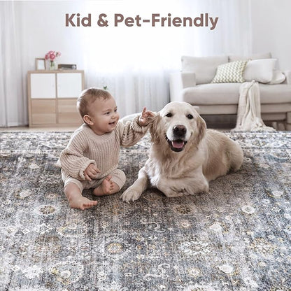Rugcomf Bedroom Rug 3x5 Rug Washable Area Rug Non Slip Low Pile Small Carpet - Image 5