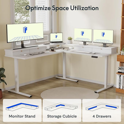 FLEXISPOT 71" Large L Shaped Standing Desk Electric Corner Table - Image 5