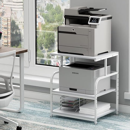 Fannova White Printer Stand, 23.6 x18.9 x 30 Inches Big Size Printer Table by Fannova