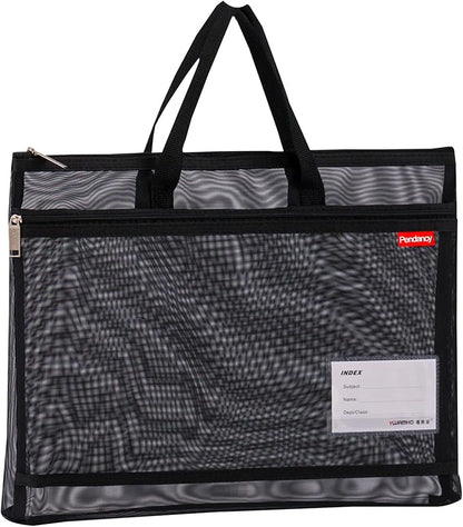 Pendancy Mesh Zipper Pouch A3 Size, Large Double Pocket Lightweight Nylon by Pendancy