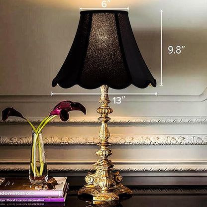 GOSO Scalloped Lamp Shades Set of 1 Medium Black Replac, Braids - Image 4
