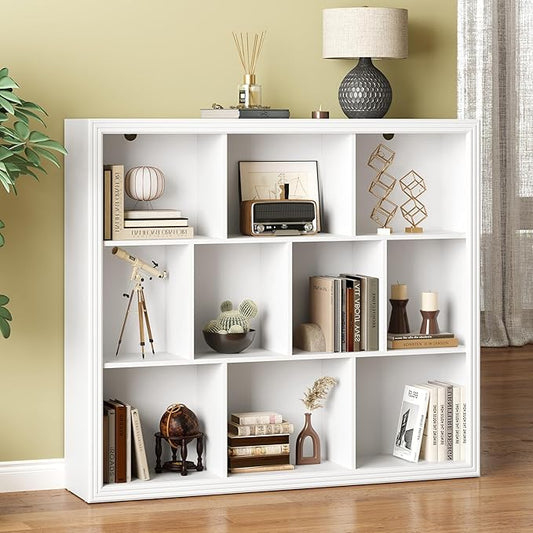 BORNOON Book Shelf with 10-Cube, 43” Wide Bookshelf with Anti-Tip Device by BORNOON