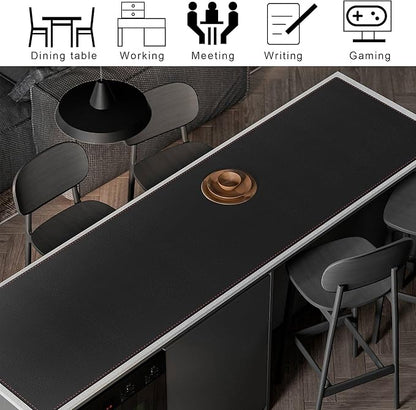 ZORESYN PU Leather Desk Mat Waterproof Anti-Oil Dining Table mat - Image 3