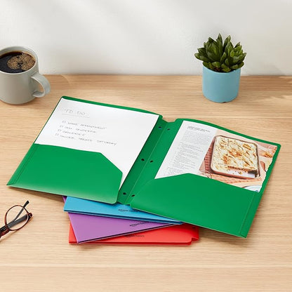 Amazon Basics Plastic 3 Hole Punch Folders - Image 6