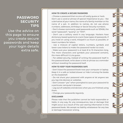 Clever Fox Password Book Spiral – Mini Internet Address & Password Organizer - Image 5