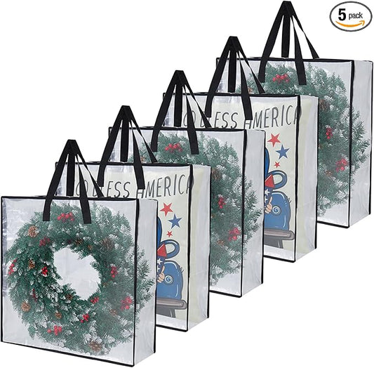 PWRSC 5-Pack Clear Heavy Duty Moving Bags and Storage Bags, 25 Gallon Large by Unknown