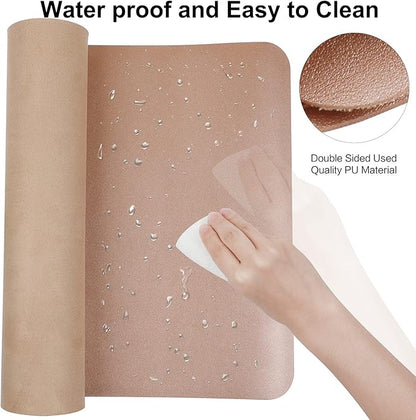 Boutilon Leather Desk Pad Protector, Non-Slip Mouse Pad, Laptop Desk Pad - Image 4