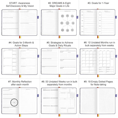 Undated Luxurious Weekly & Monthly Planner to Increase Productivity Hit Your - Image 5