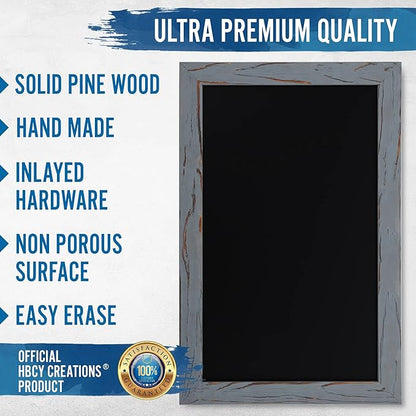 HBCY Creations Rustic Grey Magnetic Wall Chalkboard, Small Size 11" x 17" - Image 4