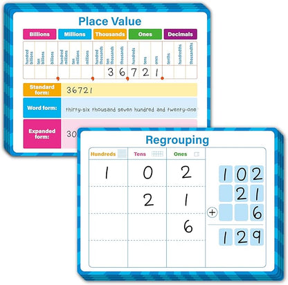 8 Packs Place Value Whiteboards, Double Sided Dry Erase Card Writable and by SpriteGru