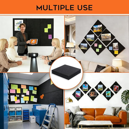Large Cork Board, 6 Pack Felt Wall Tiles - Image 8