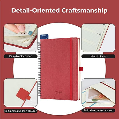 IN-LUXPRO Planner 2026 Daily Weekly and Monthly, 12 Months Spiral Bound - Image 6