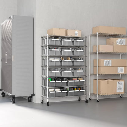 Seville Classics Heavy Duty NSF Bin Rack Solid Steel Wire Shelving Storage Unit - Image 12