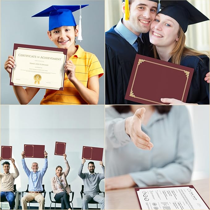 HAUTOCO 10 Packs Certificate Holders, Burgundy Diploma Holders, Document Award - Image 5