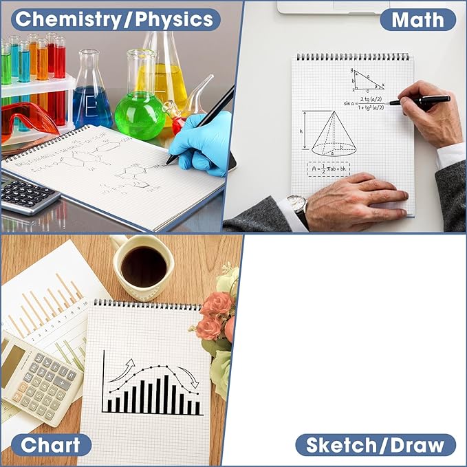Engrowtic Top Spiral Graph Paper Notebooks 8.7 X11.4 Inch A4 Grid Paper Notepad - Image 3