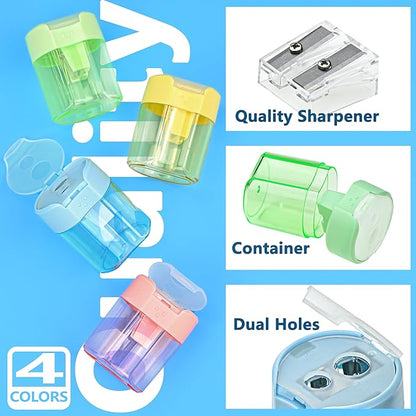 Small Pencil Sharpener for Kids, BOPART 24pcs Colored Pencil Sharpeners Manual - Image 3