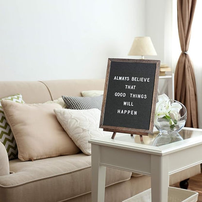 Felt Letter Board with Rustic Vintage Frame and Stand 12x16 inch, Numbers and - Image 5
