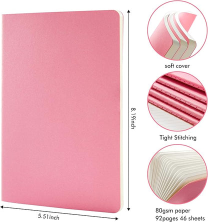8 Pack Soft Cover Journal Bulk, Feela Notebooks College Ruled - Image 2