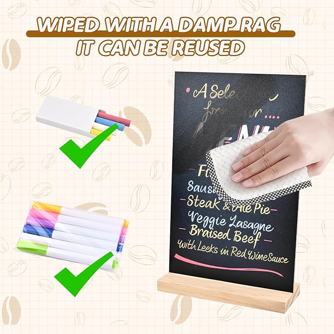 Bouiexye 2 Pack 8.1x12 in Chalkboard Signs - Image 4