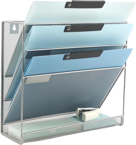 EASEPRES Desk File Organizer Mesh 4-Tier, Hanging Wall Mount Document by EASEPRES