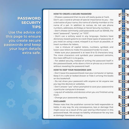 Clever Fox Password Book Spiral – Internet Address & Password Organizer - Image 5