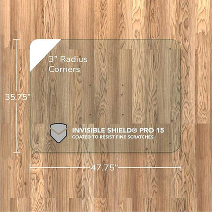 Vitrazza Glass Chair Mat 36” x 48” Superior ¼ Thick, Chiaro Standard Clear - Image 3