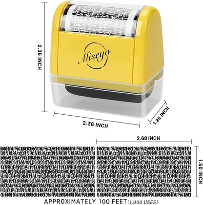 Miseyo Wide Identity Theft Protection Roller Stamp Set - Image 2
