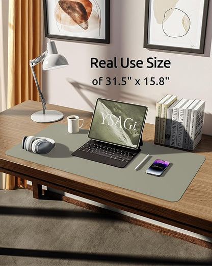 YSAGi Leather Desk Pad Protector, Office Desk Mat, Large Mouse Pad, Non-Slip PU - Image 5