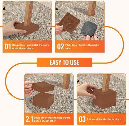 shouwuhho Furniture Risers, 4 Pack Bed Risers - Image 7