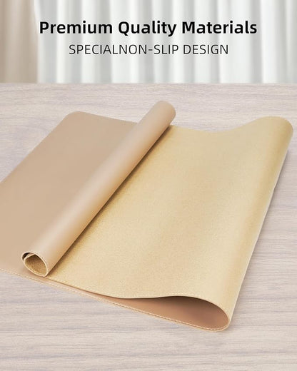 Leather Desk Protector, Large Mouse Pad & Waterproof PU Leather Blotter Mat - Image 2