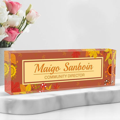 Personalized Name Plate for Desk Custom Acrylic Desk Name Plate Custom Employee by AZUFEMOS