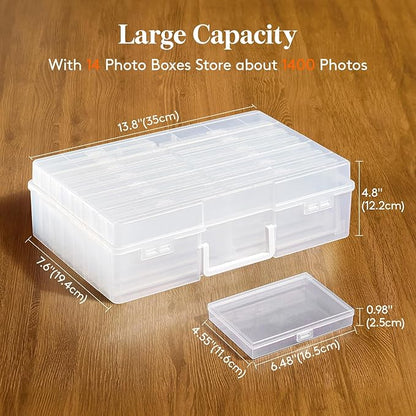 Lifewit 4x6 Photo Storage Box, Plastic Craft Storage Box - Image 3