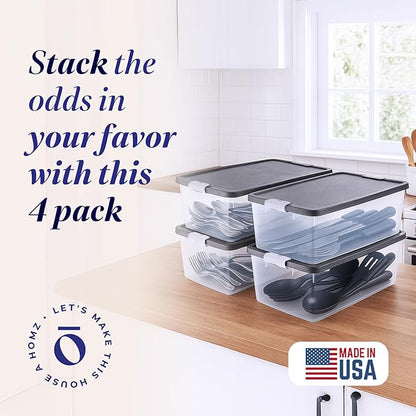 HOMZ 4-Pack Secure Latch, 15 Quart, and Office Organization - Image 2
