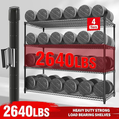 MilleLoom 4 Tier Industrial Storage Shelving Unit 2640LBS Capacity, Heavy Duty - Image 3