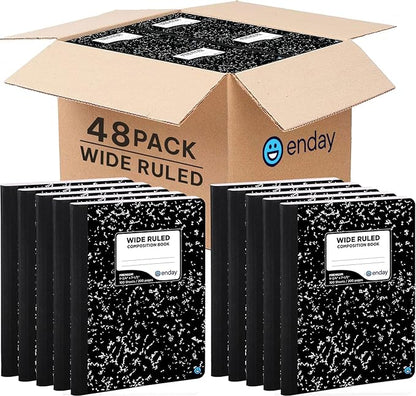 Emraw Composition Notebooks Wide Ruled Paper Bulk, Hard Cover Composition by Emraw