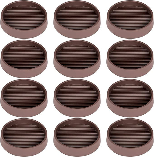 Non Slip Furniture Pads, 2.5” Round Rubber Caster Cups, Anti-Slip Gripper by VOCOMO