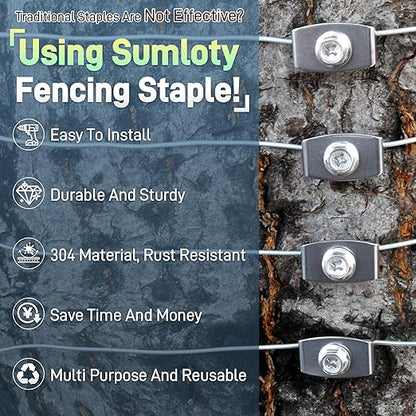 Sumloty 50-Pack 304 Stainless Steel Fence Staples, 1.6 Inch Reusable Fence - Image 5