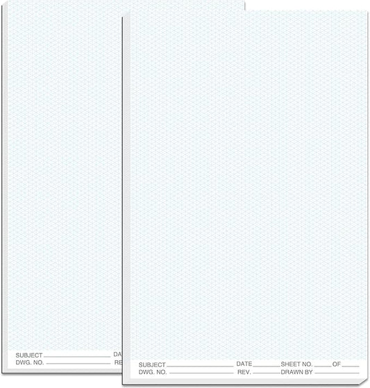 2 Pack 100 Sheets 11" x 17" Isometric Graph Paper Pad Landscape by gisgfim