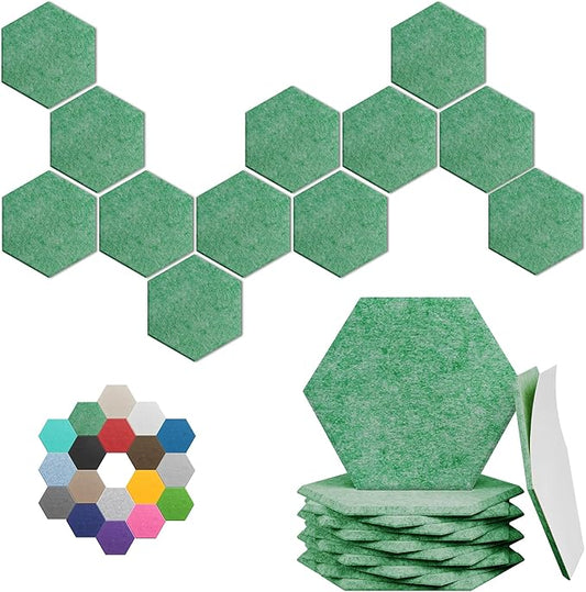 Hexagonal Acoustic Panels-12 Pack High-Density Sound Absorbing Panels by UNECHOACOUSTIC