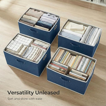 PRANDOM Storage Bins with Lids Linen Fabric Foldable Storage Boxes Organizer - Image 7