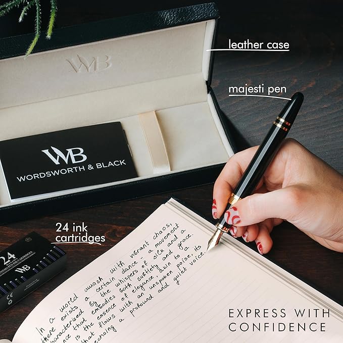 Wordsworth & Black Majesti Fountain Pen-, Luxury Case, Refillable Ink - Image 3