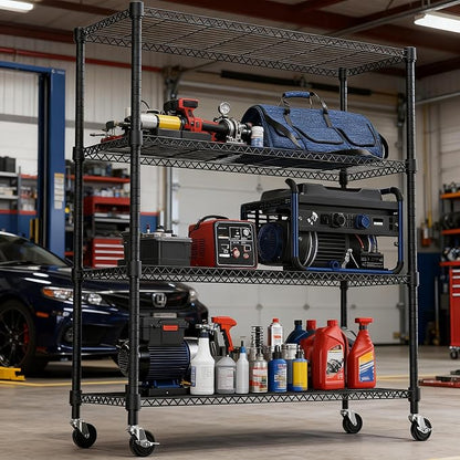 M MZG 4 Tiers Shelf 1400 lbs Steel Storage Shelving Utility Shelving Unit Steel - Image 2